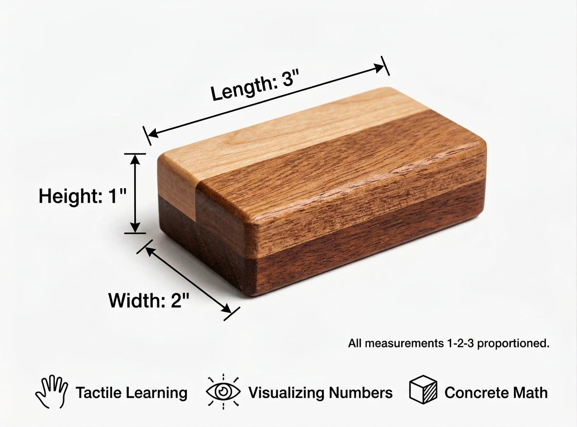 Heirloom Wooden 1-2-3 Math & Counting Blocks | Solid African Mahogany