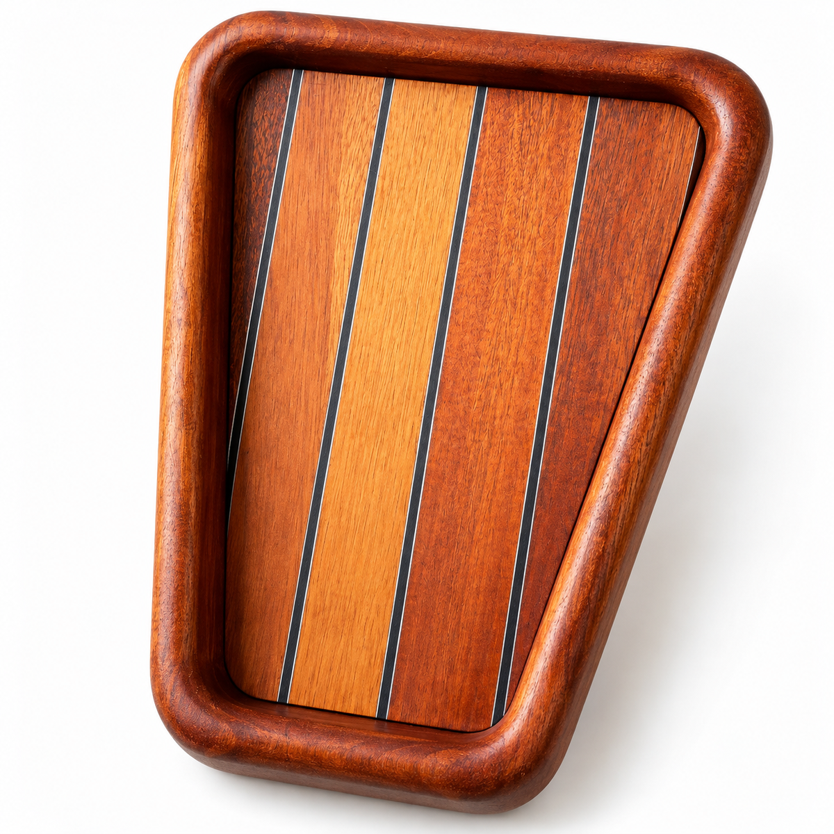 Corsaro - Solid Mahogany Nautical Valet Tray with Yacht Decking