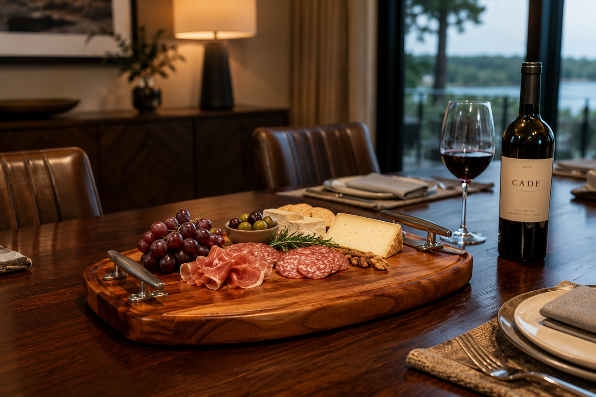 Pembroke Boat-Style Butcher Block Serving Tray with Cleats (12×18×2)