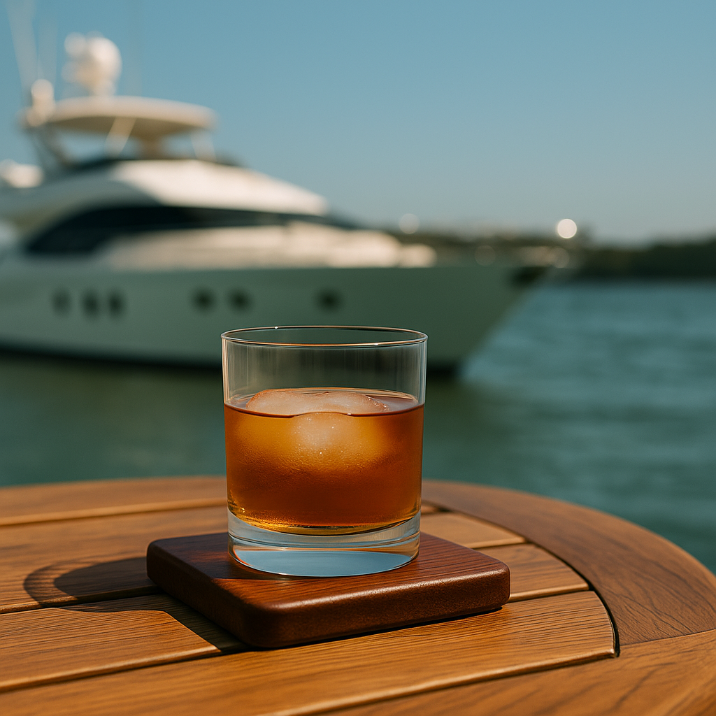 Solid Mahogany Coasters by Marine Mahogany (4" x 4" x .34", 4-Pack)