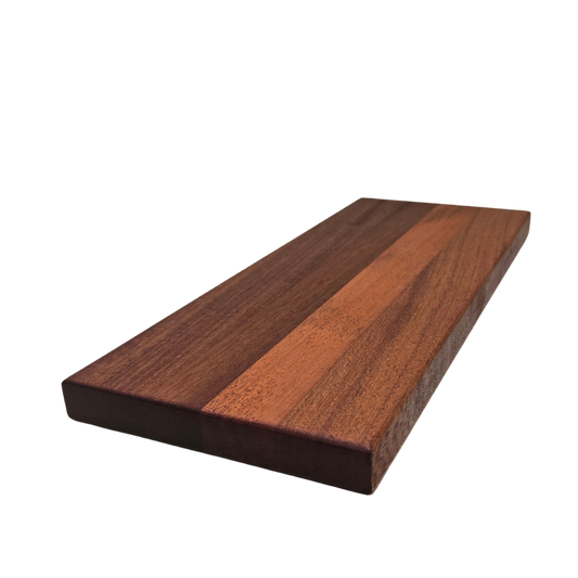 Small Mahogany Butcher Block Charcuterie/ Cutting Board  - 12.0 x 5.0 x 0.8 in