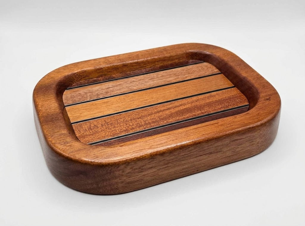 Ariston — Solid Mahogany Nautical Valet Tray with Yacht Decking